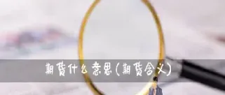 期货各种合约的意思(期货合约的意思) (https://www.haizilaw.com/) 化工期货 第1张