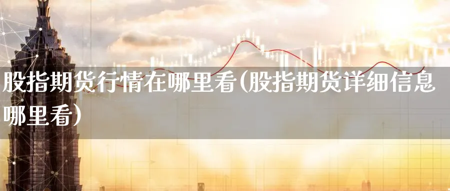 股指期货行情在哪里看(股指期货详细信息哪里看) 期货百科 第1张-金融直播室 股指期货行情在哪里看(股指期货详细信息哪里看) (https://www.haizilaw.com/) 期货百科 第1张