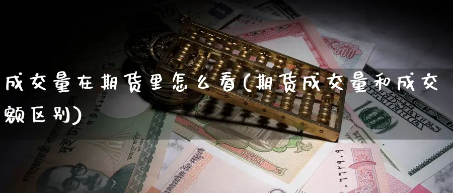 成交量在期货里怎么看(期货成交量和成交额区别) (https://www.haizilaw.com/) 原油期货直播间 第1张